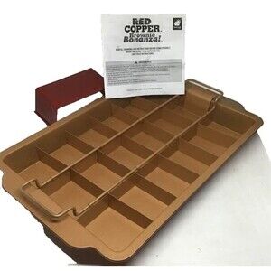 Red Copper Brownie Bonanza Baking Pan Divided Bake 9 x 13 Infused Ceramic